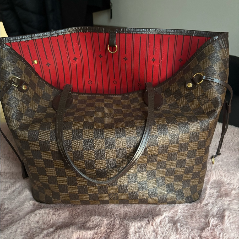 Brown Checkered Tote Bag